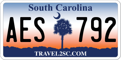 SC license plate AES792