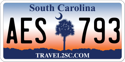 SC license plate AES793