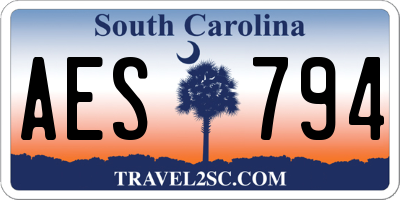 SC license plate AES794