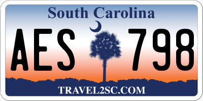 SC license plate AES798
