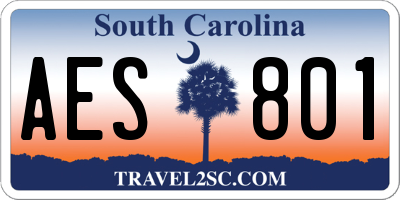 SC license plate AES801