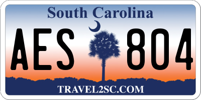 SC license plate AES804