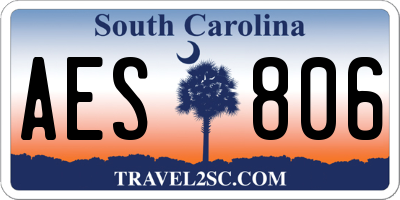 SC license plate AES806