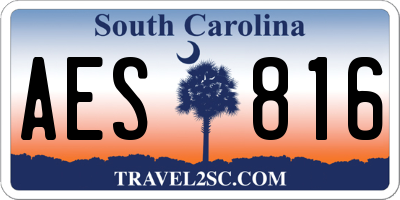 SC license plate AES816