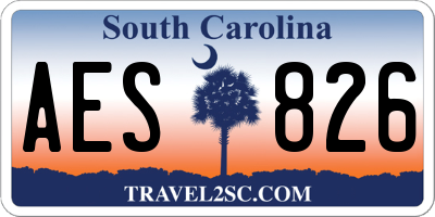 SC license plate AES826