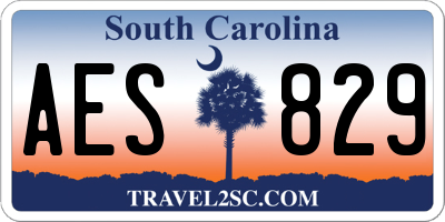 SC license plate AES829