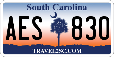 SC license plate AES830