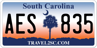 SC license plate AES835