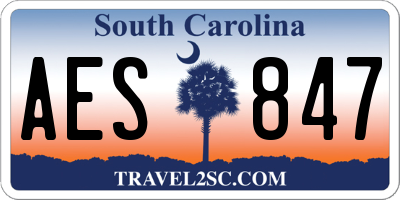 SC license plate AES847