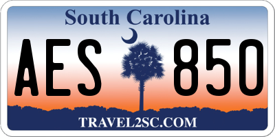 SC license plate AES850