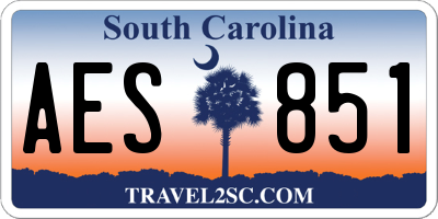 SC license plate AES851