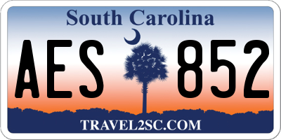 SC license plate AES852