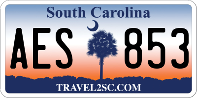 SC license plate AES853