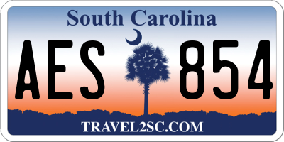 SC license plate AES854