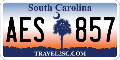 SC license plate AES857