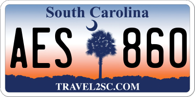 SC license plate AES860