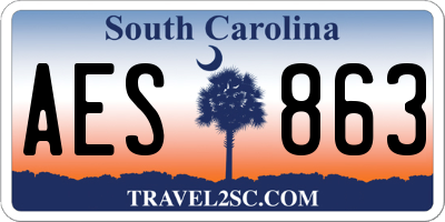 SC license plate AES863
