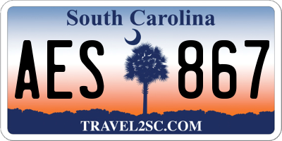 SC license plate AES867