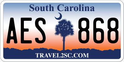 SC license plate AES868