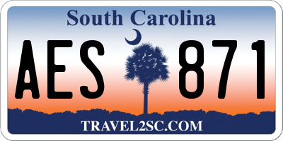 SC license plate AES871