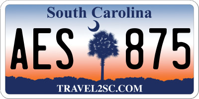 SC license plate AES875