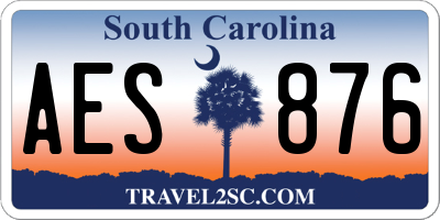 SC license plate AES876