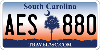 SC license plate AES880