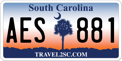 SC license plate AES881
