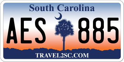 SC license plate AES885