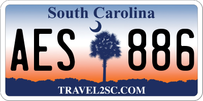 SC license plate AES886