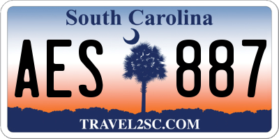 SC license plate AES887