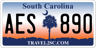 SC license plate AES890