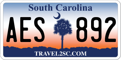 SC license plate AES892