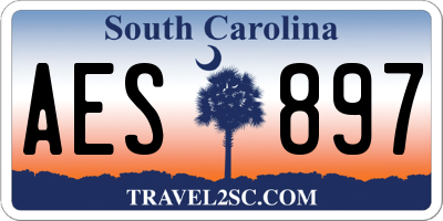 SC license plate AES897