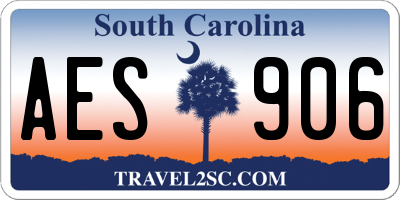 SC license plate AES906