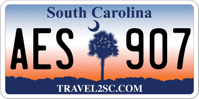 SC license plate AES907
