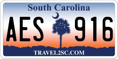 SC license plate AES916