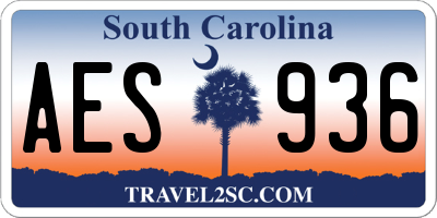SC license plate AES936