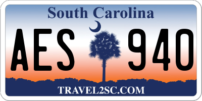 SC license plate AES940