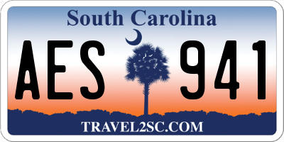 SC license plate AES941