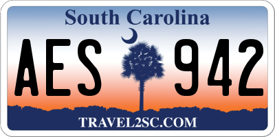 SC license plate AES942
