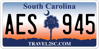SC license plate AES945