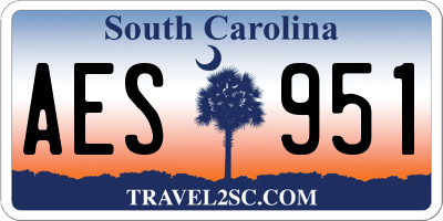 SC license plate AES951