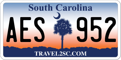 SC license plate AES952