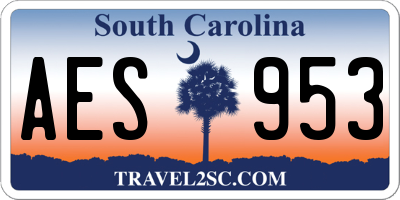 SC license plate AES953