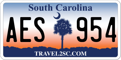 SC license plate AES954