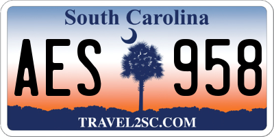 SC license plate AES958