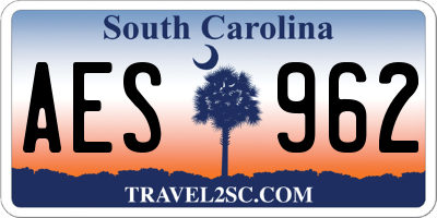 SC license plate AES962