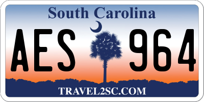 SC license plate AES964