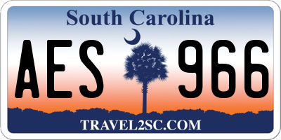 SC license plate AES966